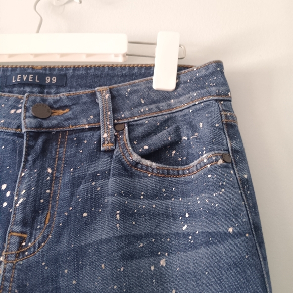 Level 99 Amber Galaxy Wash Sparkle Denim Relaxed Skinny Jeans 26 - Picture 4 of 13